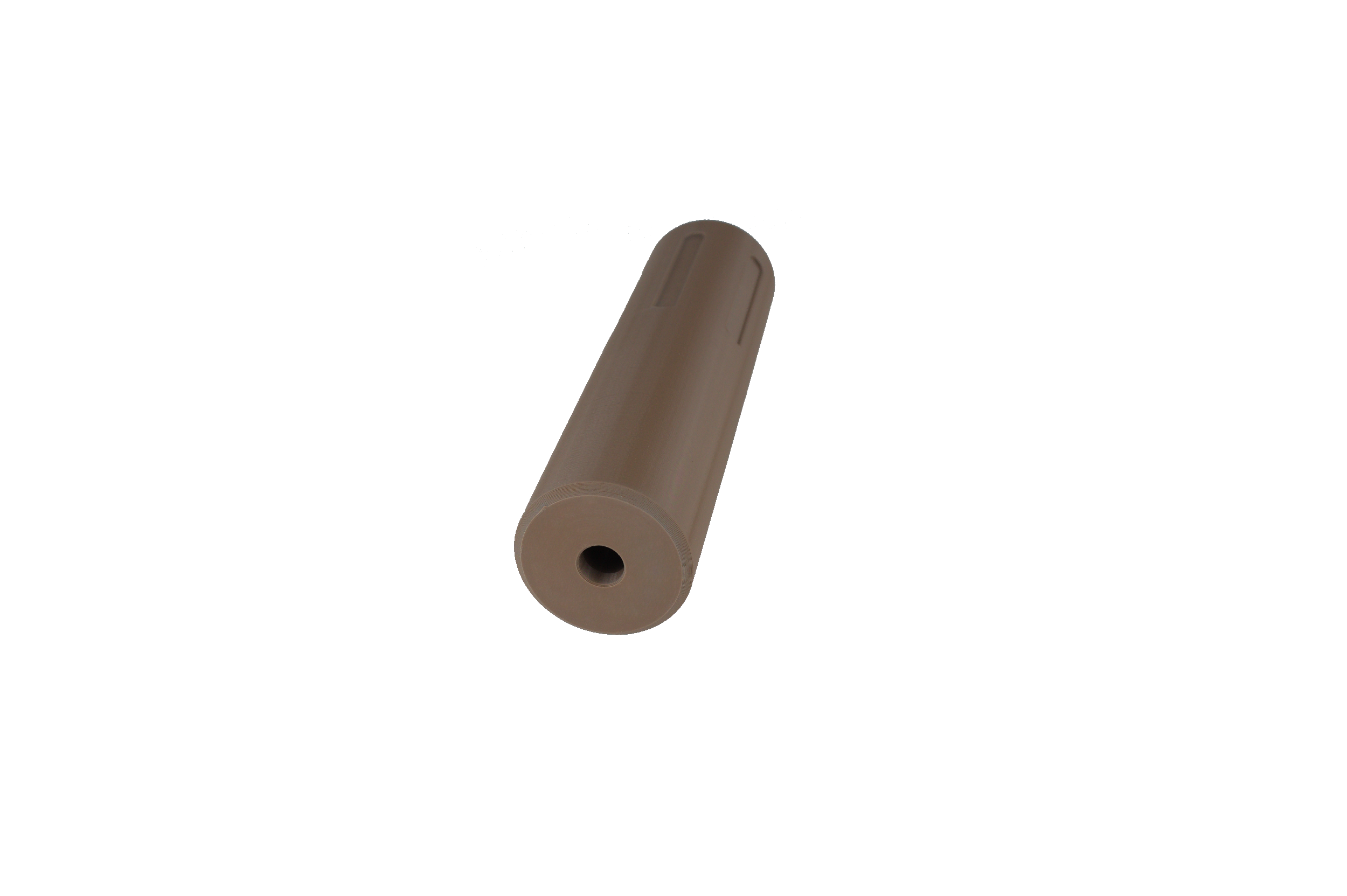 MJM-7 Straight Flute Airsoft Mock Suppressor 14mm CCW FDE (Flat Dark Earth)